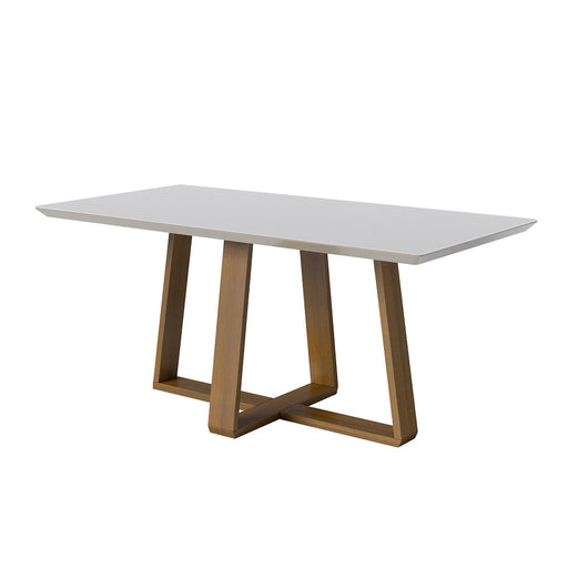 TABLE A MANGER MESA WOOD 1.8 C/VIDRO RETANGULAR OFF WHITE NATURE 711