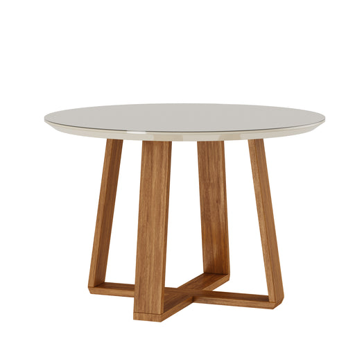 TABLE A MANGER  MESA WOOD 1.2 REDONDA OFF WHITE /NATURE 911