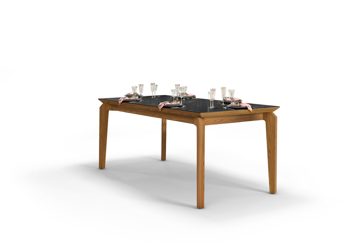 TABLE A MANGER DJ ROUGE 1700 CARVALHO NOBRE/PRETO BRILHO *16 212.197